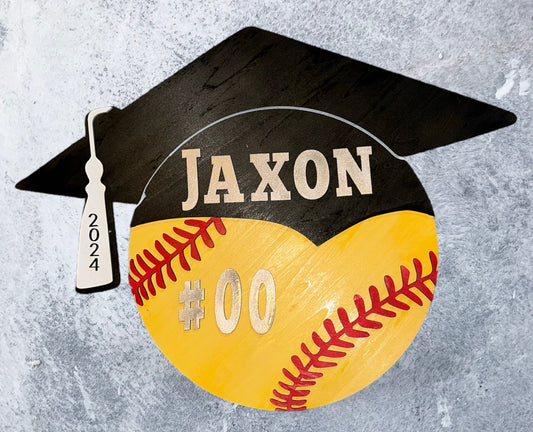 Softball or Baseball graduation decor