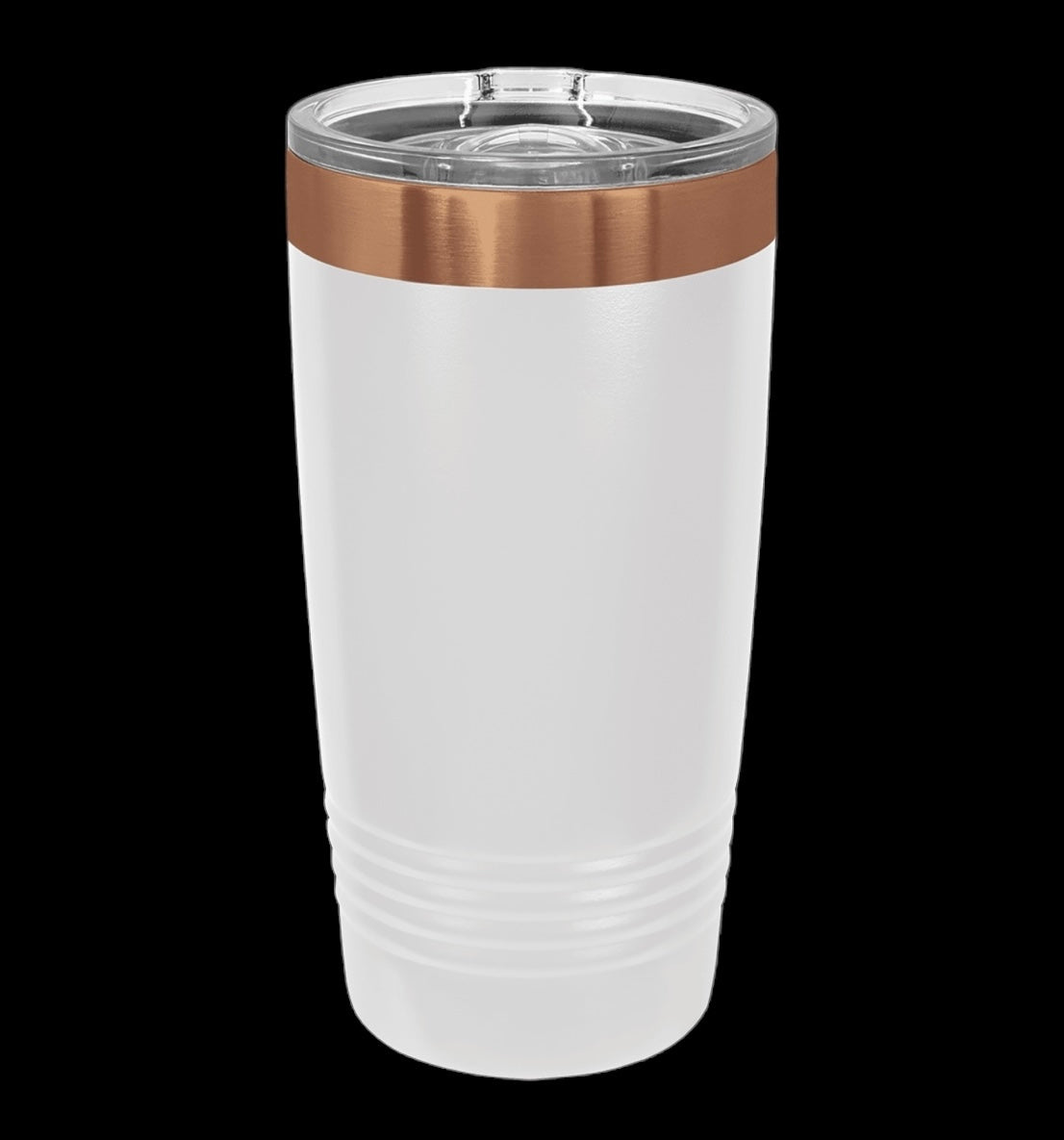 White tumbler with gold engraving