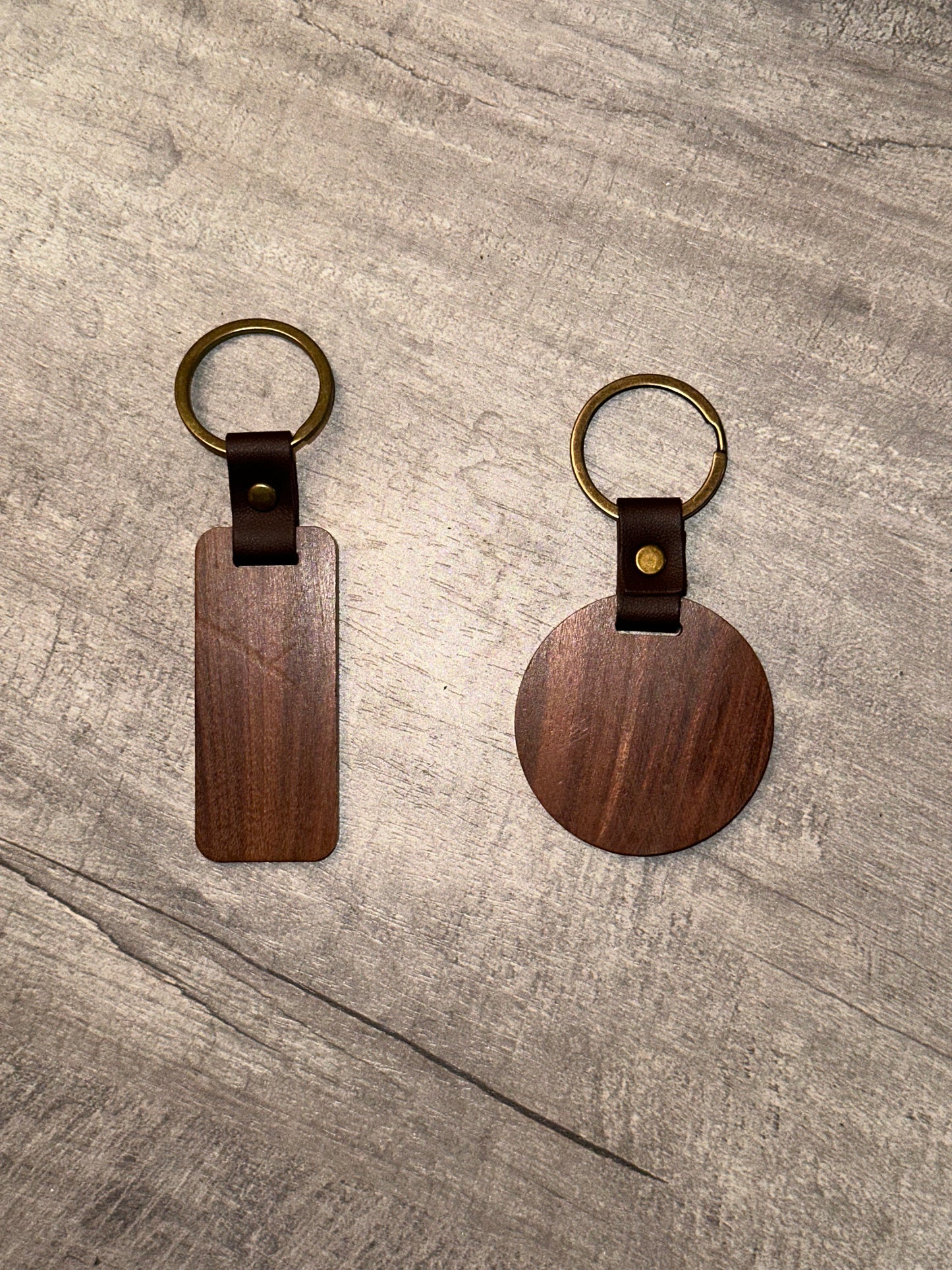 Engraved wooden keychain