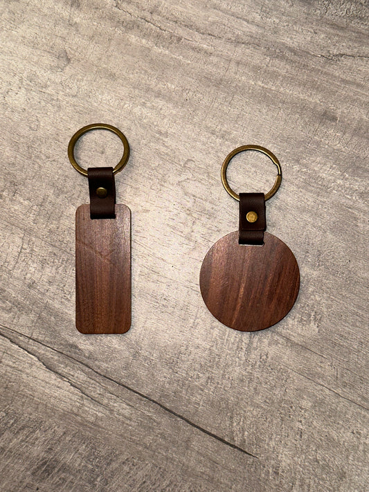 Engraved wooden keychain