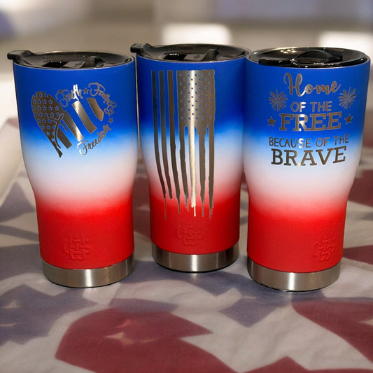 20oz Red, White, and Blue tumbler