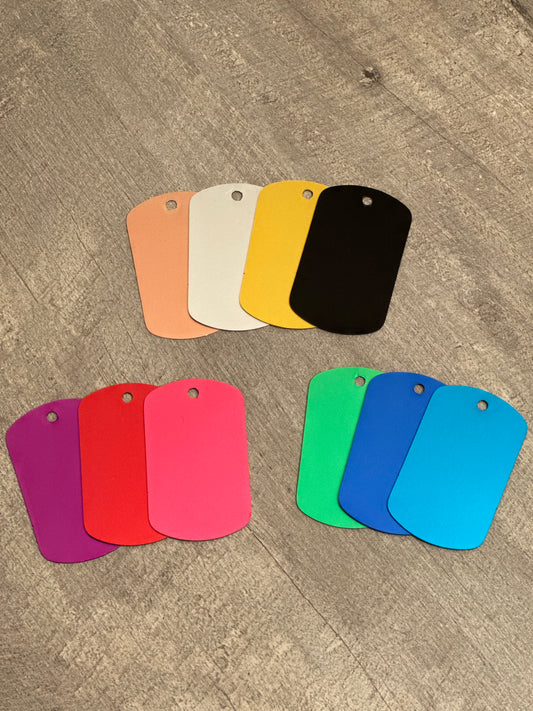 Multi-Colored Aluminum Dog Tags